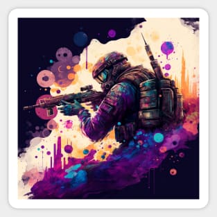 Soldier watercolor print Sticker